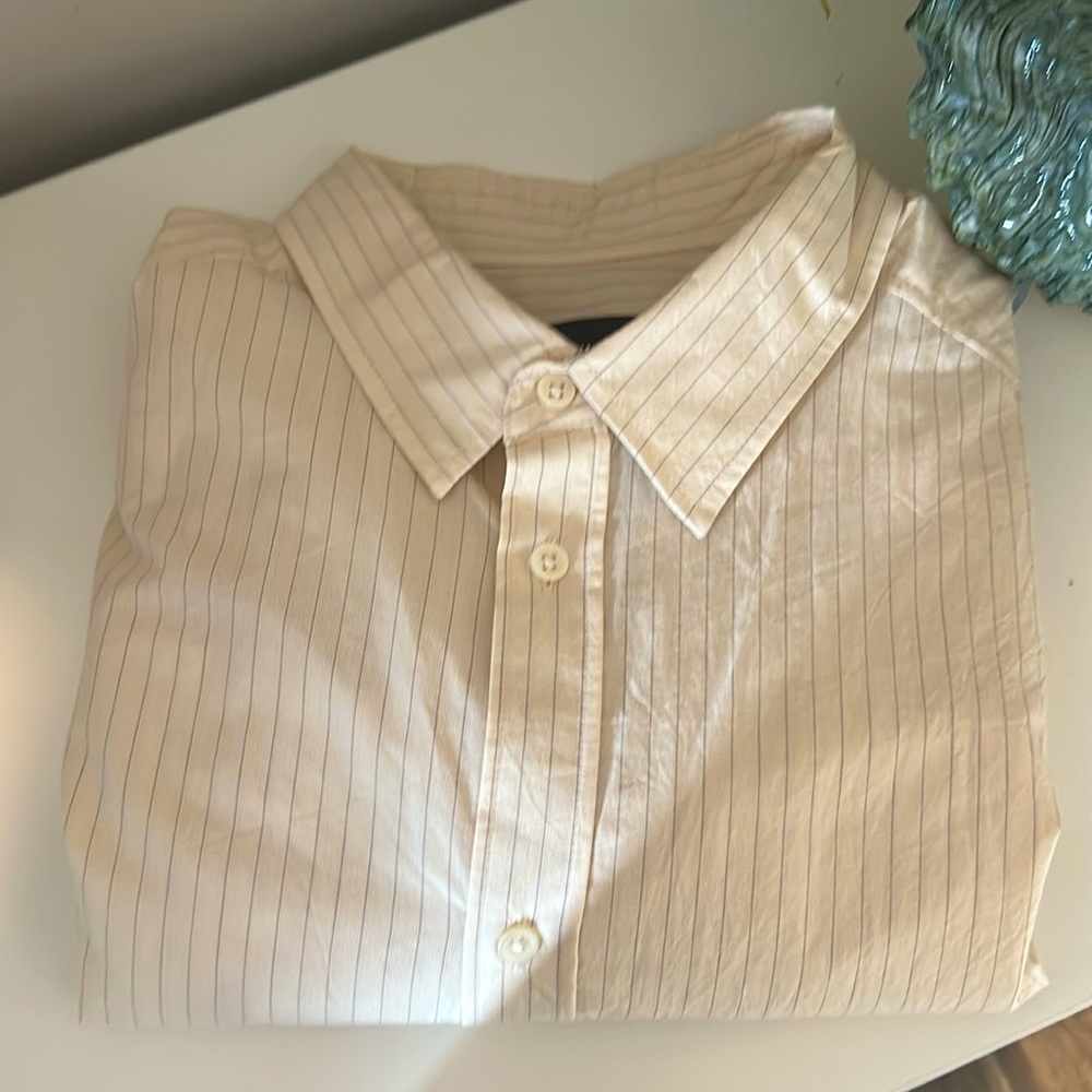 H&M Cream Casual Button Down Shirt